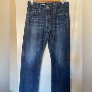 AG Adriano Goldschmied Men’s Straight Jeans - Dark Blue Wash
